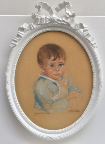 Yves à 9 mois, pastel de  Jeanne Weber (sa tante paternelle)