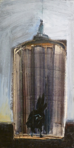 La cage, huile sur bois 50 x 110  1966