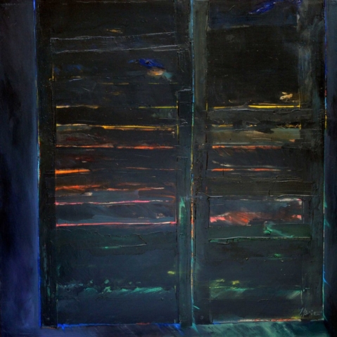 Le crépuscule   huile sur toile 138 x 138 cm   2010